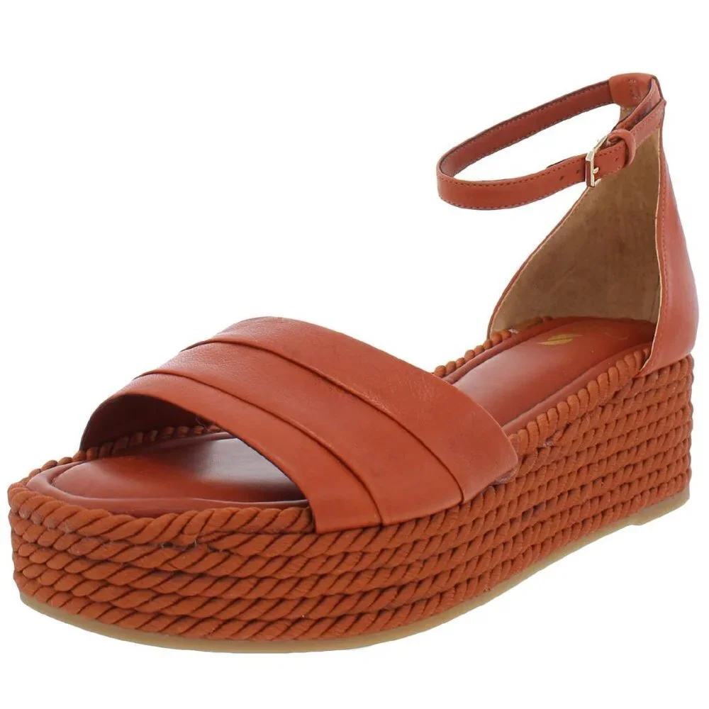 Franco Sarto Via Womens Leather Espadrille Flatform Sandals_6